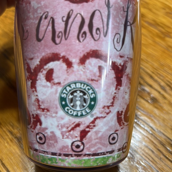 5/$25🦋 Starbucks Christmas 8 oz. Travel mug. Top has flip lid. Good condition - Picture 5 of 8